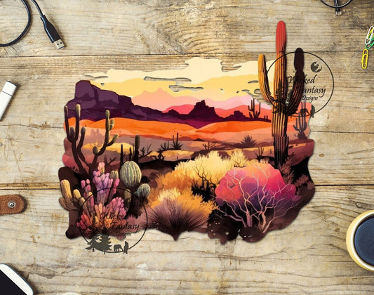 UVDTF Western Desert Sunset Cactus Brush 1pc