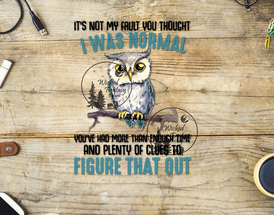 UVDTF It's Not My Fault You Thought I Was Normal Owl 1pc