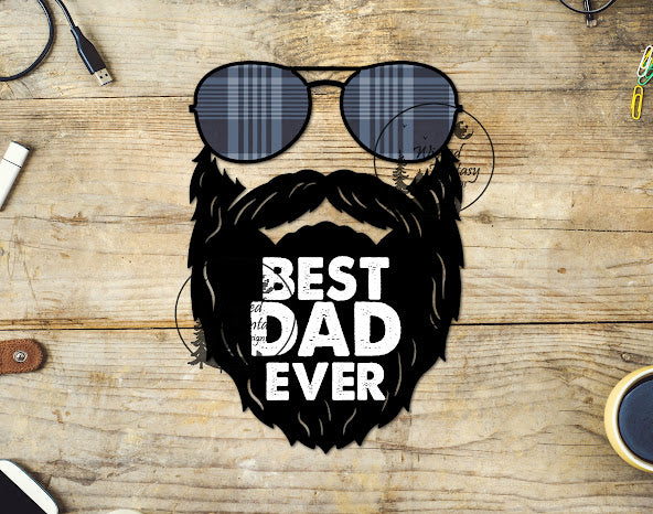 UVDTF Best Dad Ever Beard and Glasses 1pc