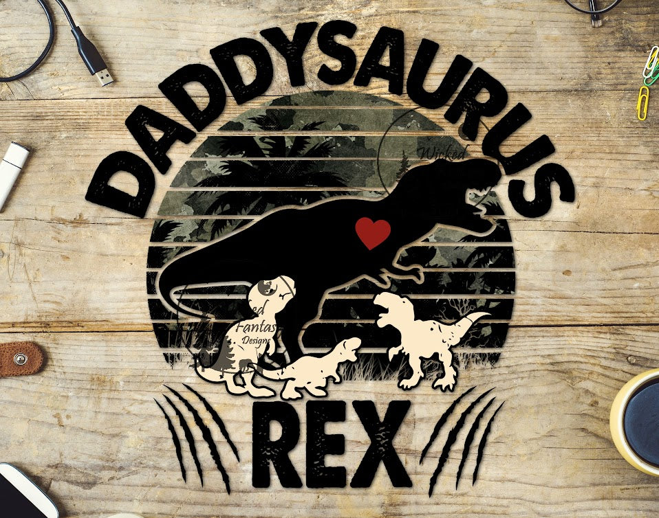 UVDTF Daddysaurus Rex Dinosaur 1pc