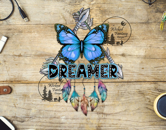 UVDTF Dreamer Arrows Feathers Butterfly Dreamcatcher 1pc