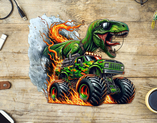 UVDTF T-Rex Riding Monster Truck
