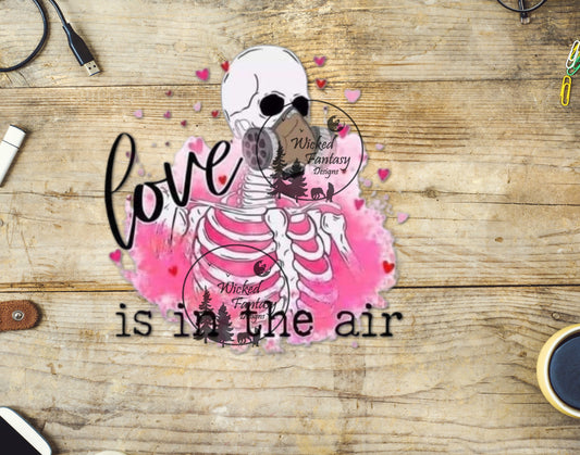UVDTF Decal Love is in the Air Skeleton Mask