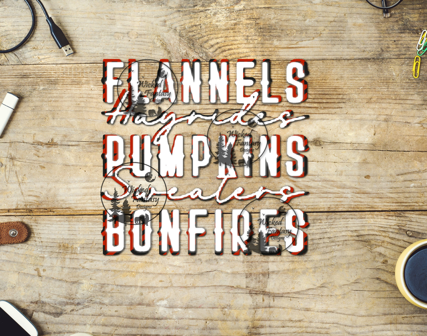 UVDTF Flannels Pumpkins Bonfires Hayrides Sweaters Buffalo Plaid