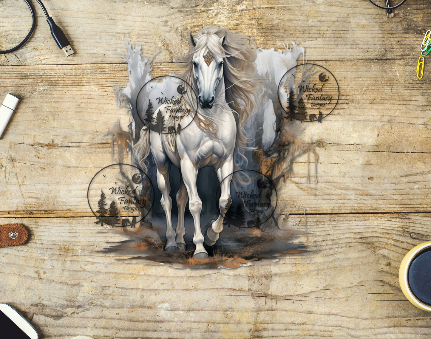 UVDTF Fantasy Horse Grey and Cream
