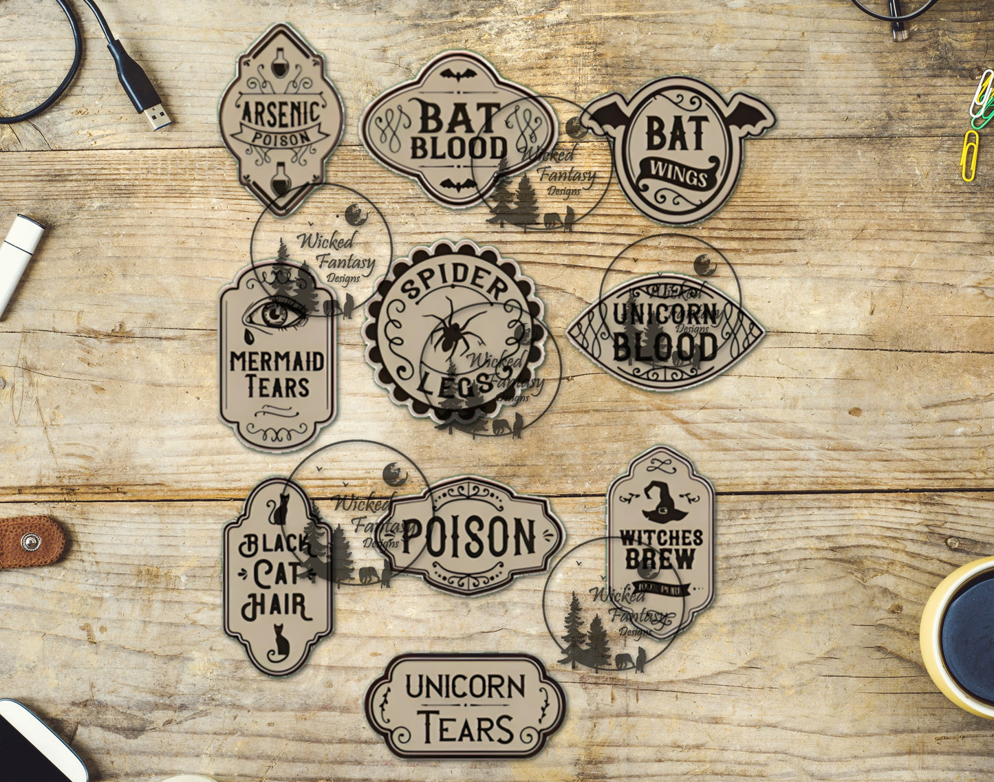 UVDTF Decal Faux Potion Labels