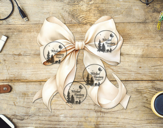 Large beige bow decal