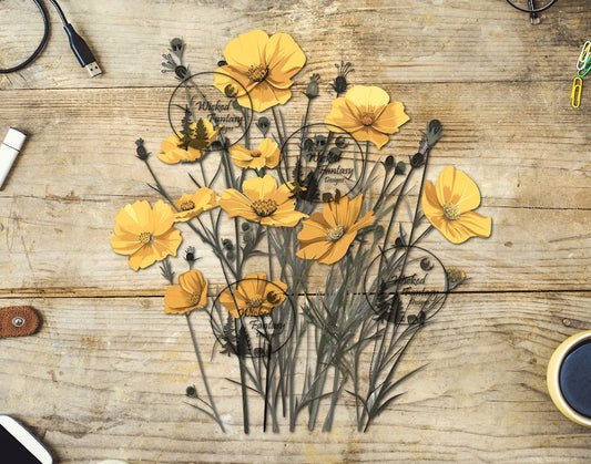 UVDTF Yellow Wildflowers