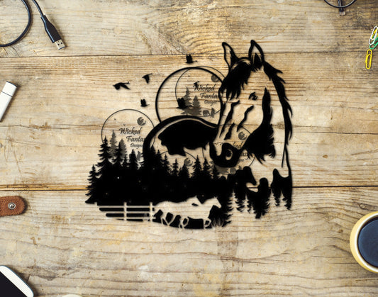 UVDTF Horses and Mountains Silhouette