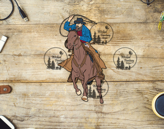 UVDTF Cowboy and Roping Horse