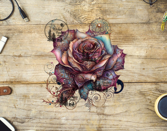 UVDTF Magenta Steampunk Rose