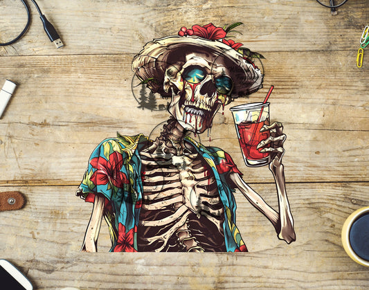 UVDTF Chill Skeleton with Drink
