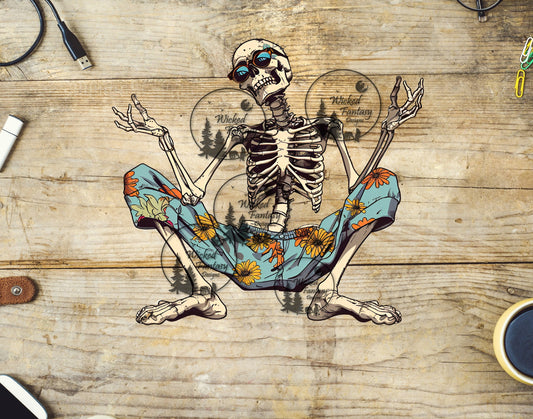 UVDTF Skeleton with Sunglasses and Pants