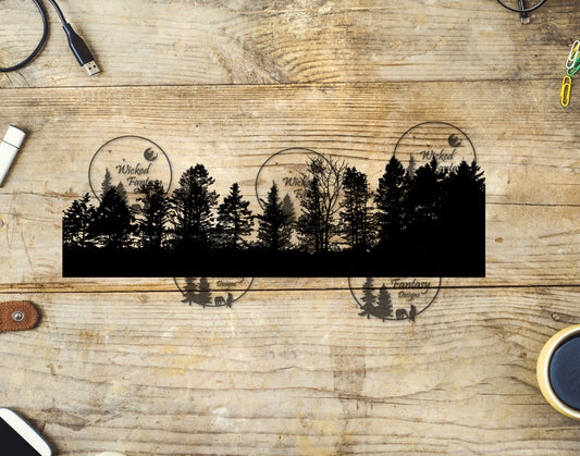 UVDTF Decal Tumbler Element Forest Silhouette Black