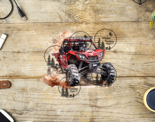 UVDTF Red UTV SXS in the Dust