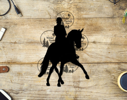 UVDTF Dressage Horse and Rider Silhouette