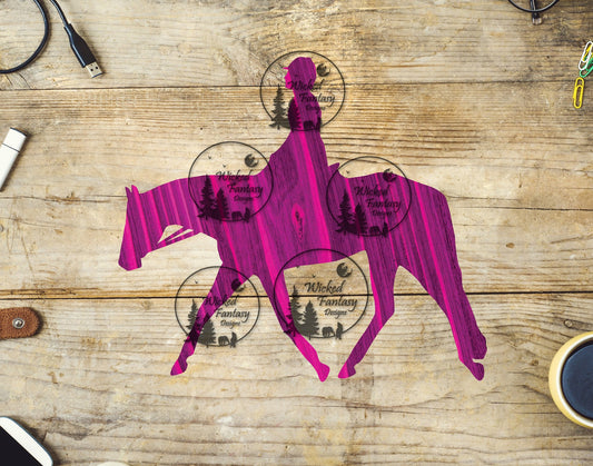 UVDTF Pink Hunter Equitation Horse Silhouette