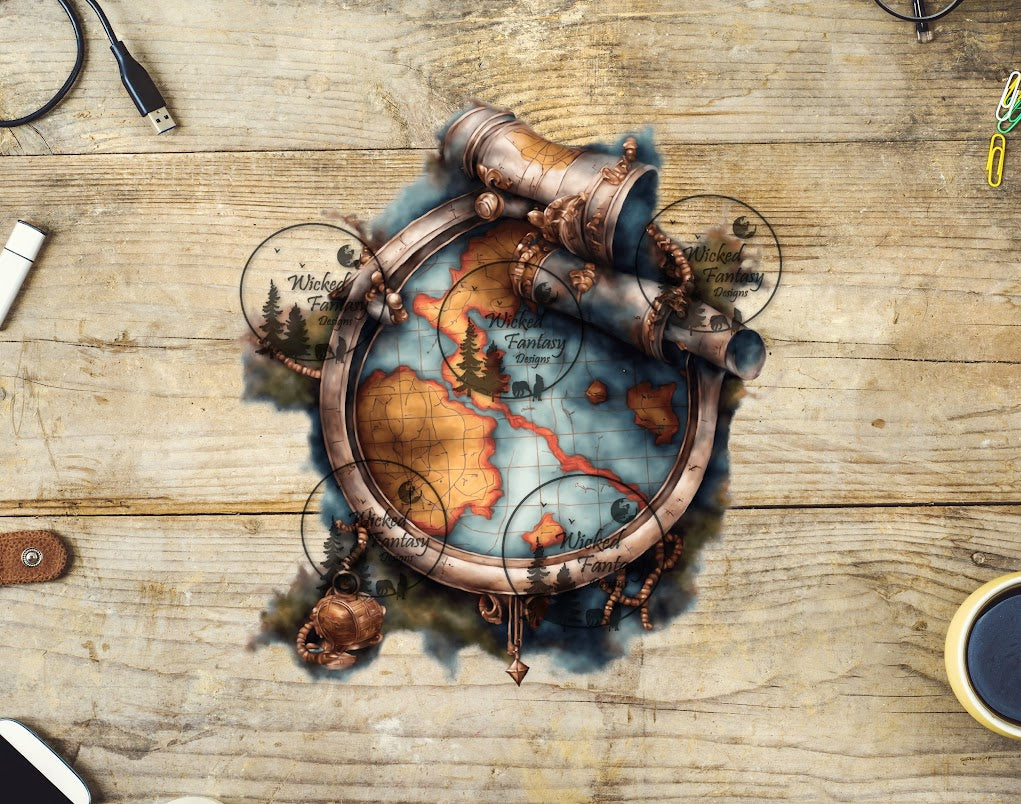 UVDTF Maps inside a Compass Map Rolls – Wicked Fantasy Designs