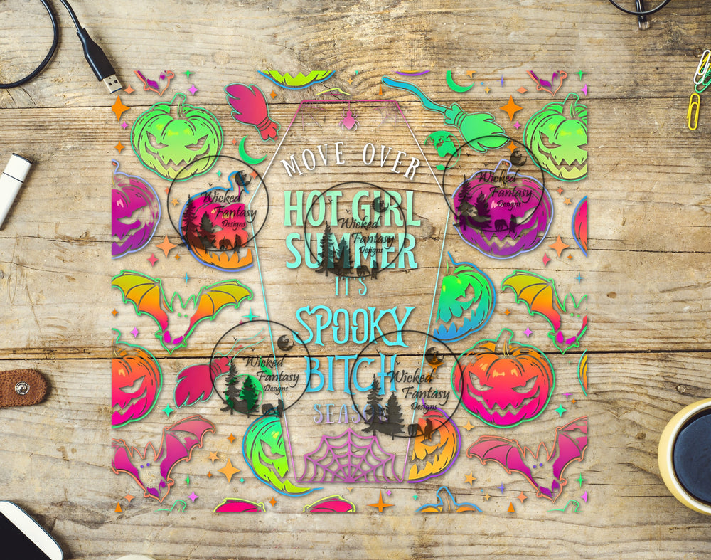 UVDTF Neon Goodbye Hot Girl Summer Spooky Tumbler Wrap 20oz 30oz Element
