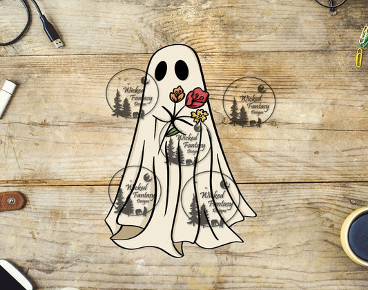 UVDTF Ghost With A Small Bouquet of Flowers