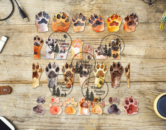 UVDTF Dog Paws and Prints Elements 10"x10"