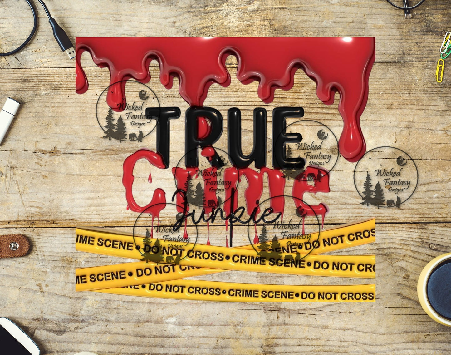 UVDTF True Crime Junkie Inflated 20oz 30oz 10"x10" Element