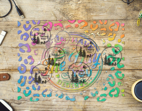 UVDTF Have the Day You Deserve Pastel Leopard 20oz 30oz 10"x10" Element