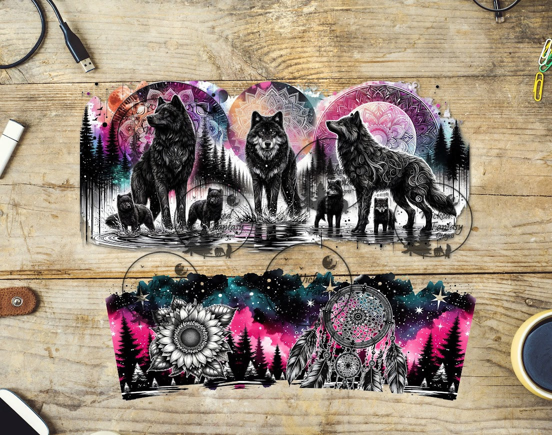 UVDTF Wolves and Dreamcatchers Wrap Element 40oz 16oz