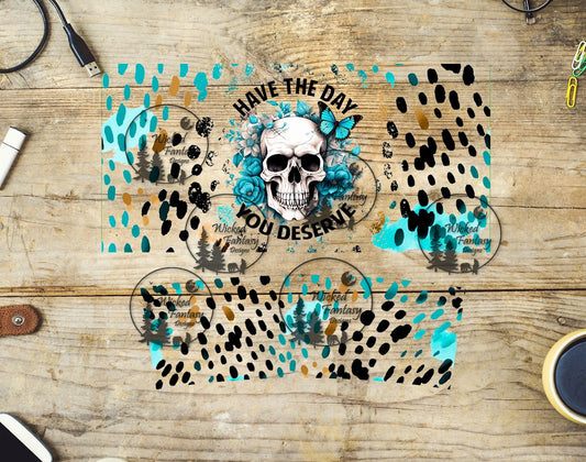 UVDTF Have the Day You Deserve Teal Spots Wrap Element 40oz 16oz