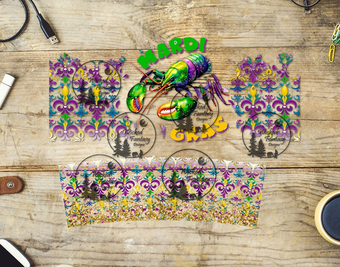 UVDTF Mardi Gras Wrap Element 40oz 16oz