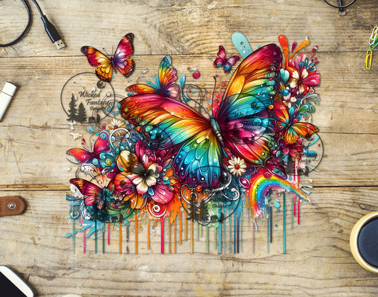 UVDTF Rainbow Butterflies Wrap 20oz 30oz Element