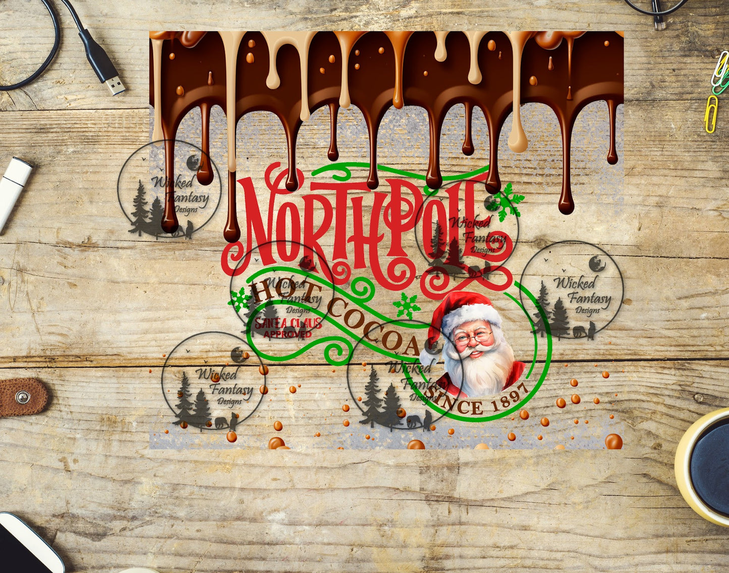 UVDTF North Pole Hot Cocoa Wrap 20oz 30oz Element