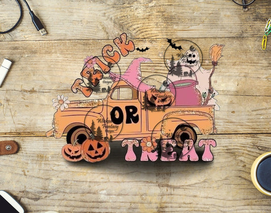 UVDTF Trick or Treat Vintage Truck