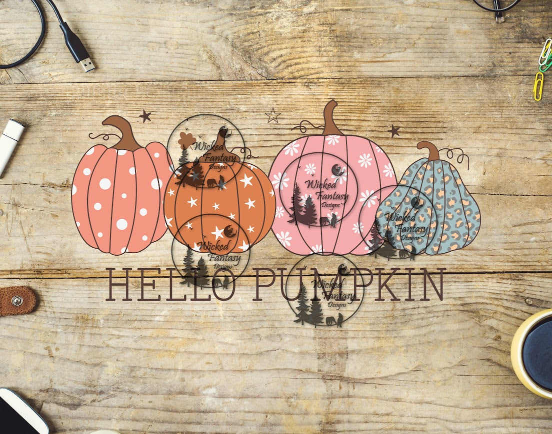 UVDTF Hello Pumpkin Cute Cartoon Pumpkins