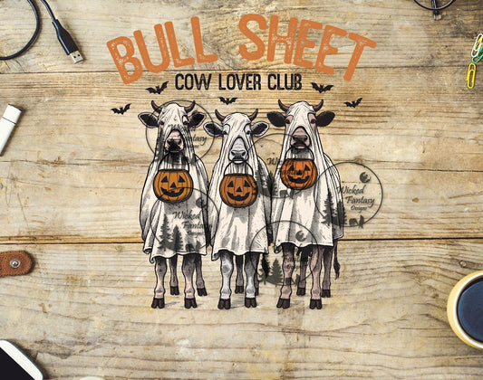 UVDTF Bull Sheet Halloween Cow Ghosts