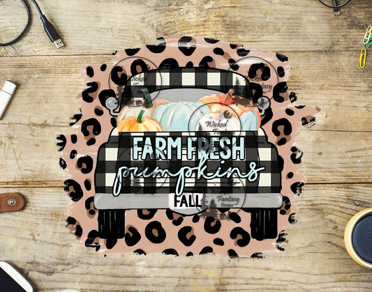 UVDTF Farm Fresh Pumpkins Plaid Vintage Truck