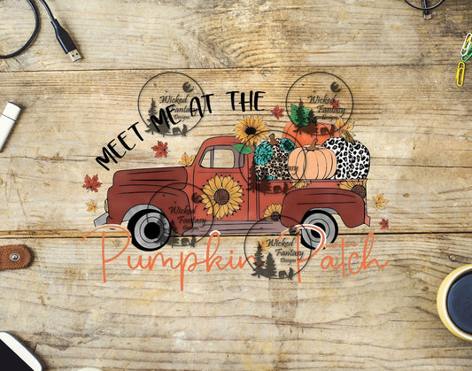 UVDTF Take Me to the Pumpkin Patch Vintage Orange Truck