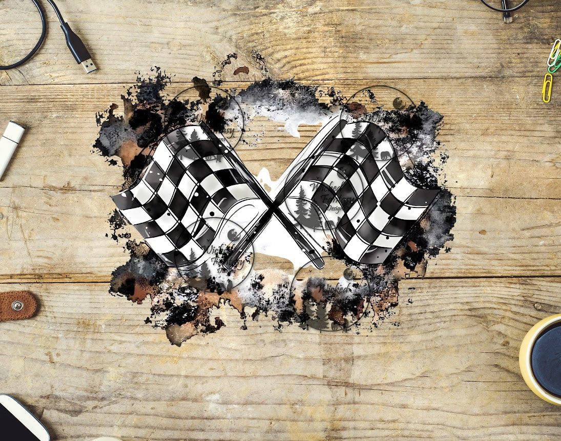 Fancy Racing Flags UVDTF Grungy Racing Flags – Wicked Fantasy Designs