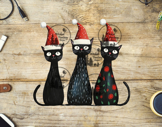 UVDTF Christmas Cats with Hats