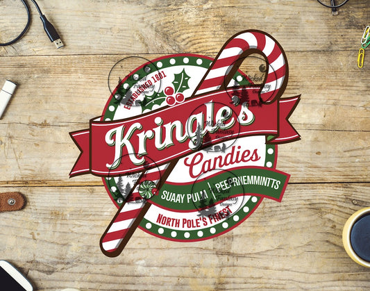 UVDTF Kringle's Candies North Pole's Finest Label