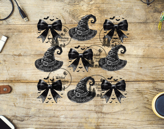 UVDTF Black Witch Hats and Lace Bows Elements