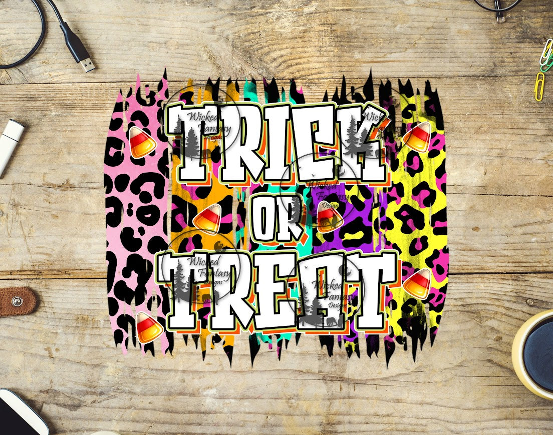 UVDTF Trick or Treat Leopard Print and Candy Corn