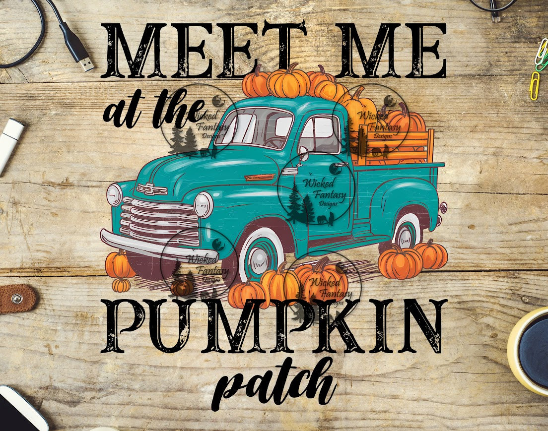 UVDTF Meet Me at the Pumpkin Patch Rustic Vintage Truck