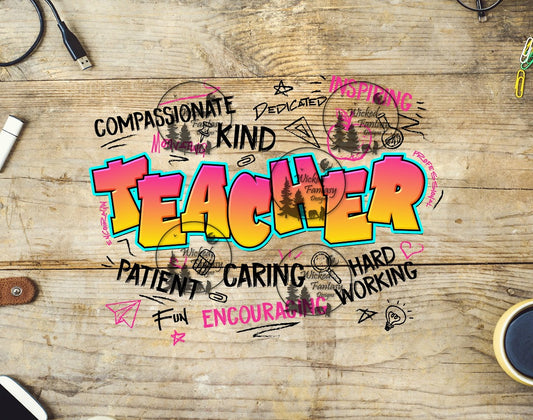 UVDTF Teacher in Graffiti Style