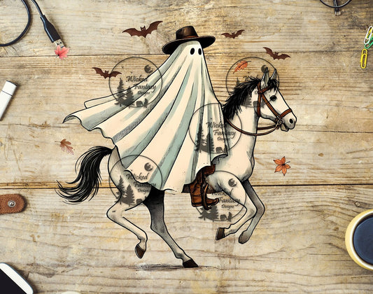 UVDTF Cowboy Ghost Riding Horse