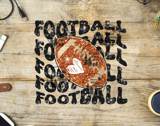 UVDTF Football Faux Glitter