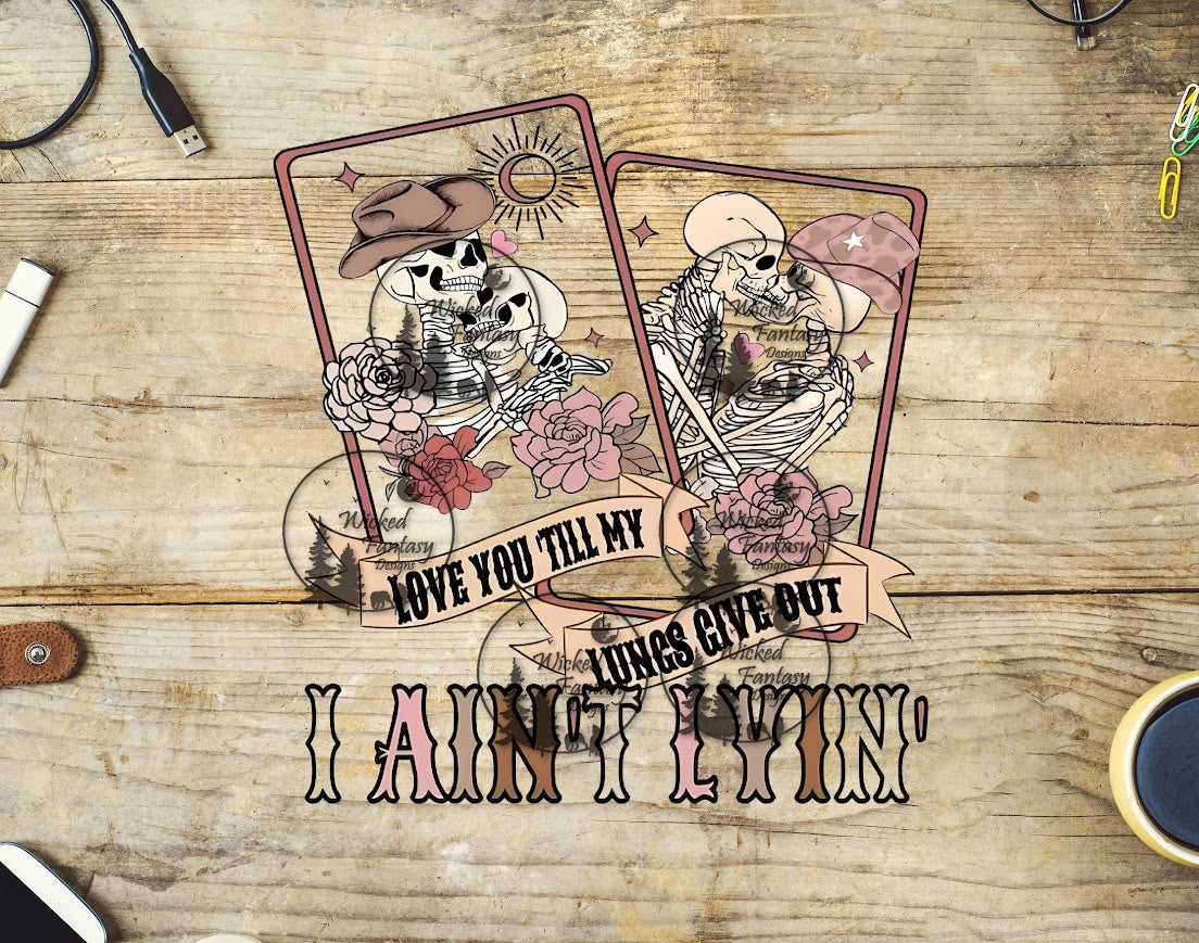 UVDTF Playing Cards Love You Western  Skeleton Couples