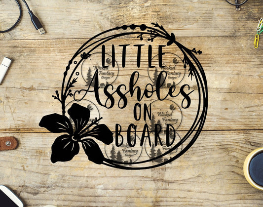 UVDTF Little A** on Board Tropical Flower Car Decal