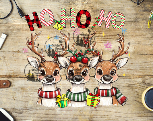 UVDTF Ho Ho Ho Christmas Reindeer Scarves Presents