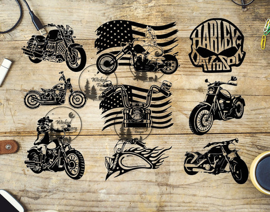 UVDTF Motorcycle Silhouettes Element 10"x8"